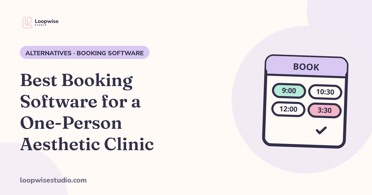 A one-person aesthetic clinic diary with a booking page, automatic reminders and a deposit taken at booking
